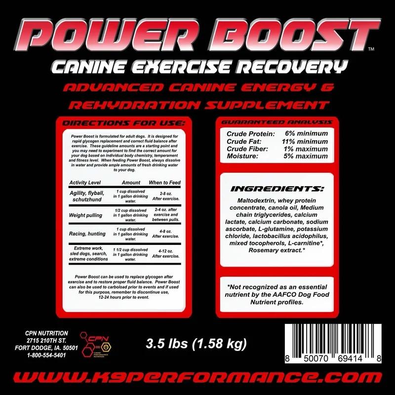 POWER BOOST (Energy replacement and Rapid Rehydration Supplement for Dogs)